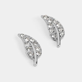 Jeweled Leaf Stud Earrings