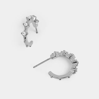 Jeweled Hoop Stud Earrings