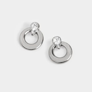 Teardrop Stone Ring Stud Earrings
