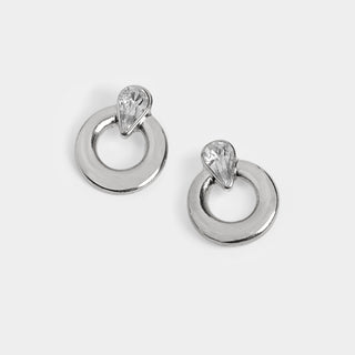 Teardrop Stone Ring Stud Earrings