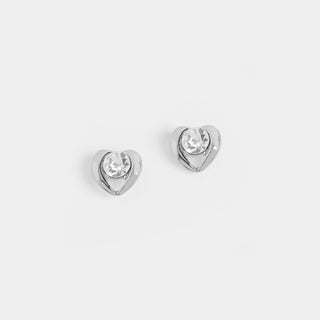 Jeweled Heart Stud Earrings