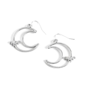 Halloween Earrings - Silver Moon - Final Sale - Silver