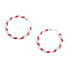 Holiday Enamel Earrings - Silver Candy Cane Hoop