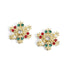 Holiday Jeweled Snowflake Stud Earrings - Gold