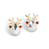 Holiday Jeweled Antlers Stud Earrings - Gold