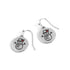 Holiday Silver Disc Dangle Earrings - Snowman