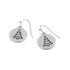 Holiday Silver Disc Dangle Earrings - Christmas Tree