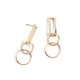 Linked Hoop Dangle Earrings - Gold