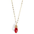 Holiday Faceted Bulb Necklace - Red/Gold