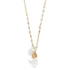 Holiday Faceted Bulb Necklace - Clear/Gold