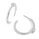 Baguette Stone Set Hoop Earring - Clear/Silver