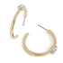 Bauette Stone Set Hoop Earring - Clear/Gold
