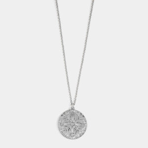 Floral Filigree Necklace - Silver - Silver