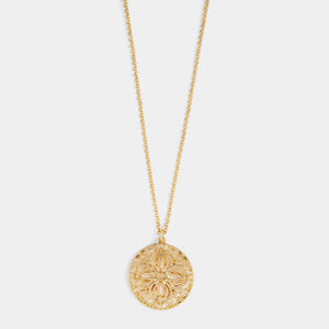 Floral Filigree Necklace - Gold - Gold