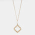 Pearl Open Shape Dangle Necklace - Gold