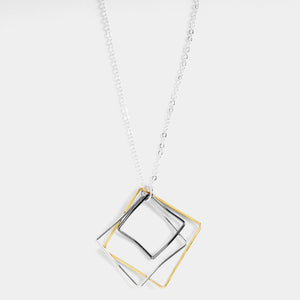 Triple Square Necklace - Mixed Metal