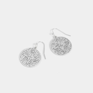 Floral Filigree Earrings - Silver - Silver