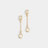 Baguette Stone Chain Drop Earrings