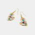 Facet Bead Filled Heart Earrings - Gold