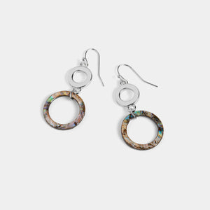 Abalone Double Circle Dangle Earrings - Abalone