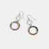 Abalone Double Circle Dangle Earrings - Silver