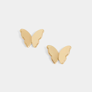 Butterfly Stud Earrings - Gold - Gold