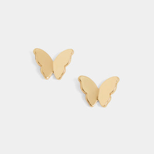 Butterfly Stud Earrings - Gold - Gold