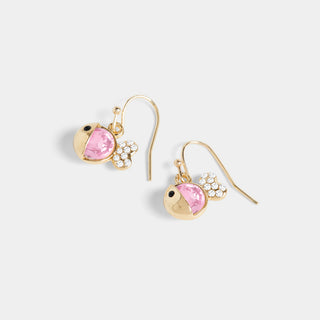 Bling Fish Dangle Earrings - Gold - Gold