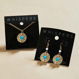 Plated Turquoise Earring - Gold