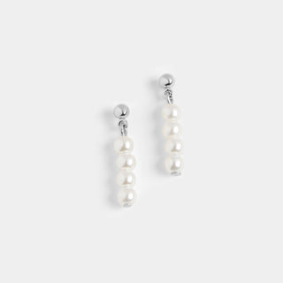 Pearl Drop Stud - Silver