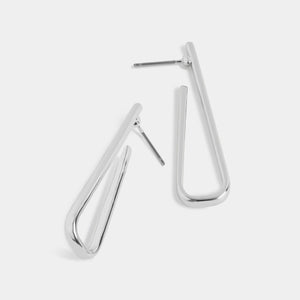 Whispers Pin Drop Hoop - Silver