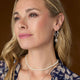 Whispers Bubbly Bead Dangle Hoop - Silver