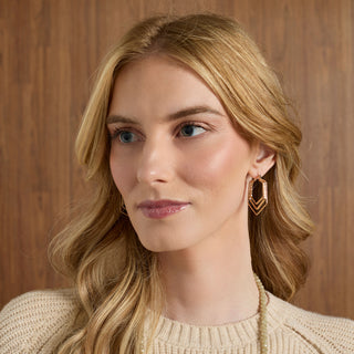 Whispers Triple Hexagon Dangle - Gold