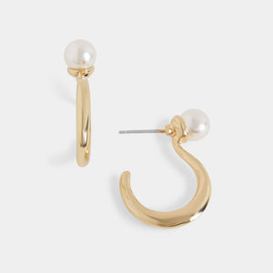 Whispers Pearly Question Mark hoop - Gold