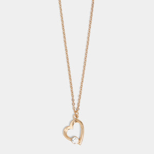 Whispers Simple Heart Necklace - Gold