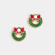 Whispers Christmas Wreath Studs - Gold