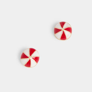 Whispers Mint Swirl Studs - Red/White