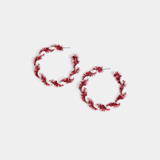 Whispers Tinsel Hoop Twist - Red/White