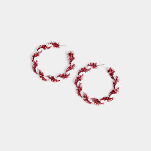 Whispers Tinsel Hoop Twist - Red/White