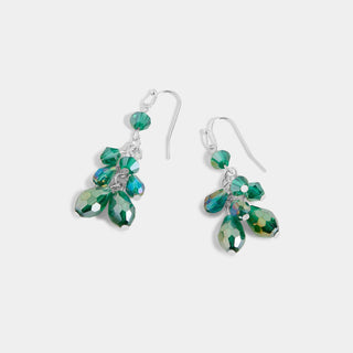 Whispers Shimmering Bead Dangle Earrings - Green