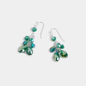 Whispers Shimmering Bead Dangle Earrings - Green
