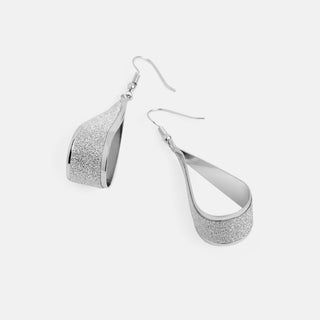 Whispers Sparkle Teardrop Dangle Earring - Silver