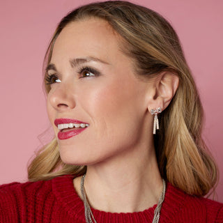 Whispers Exquisite Bow Dangle Earring - Gold