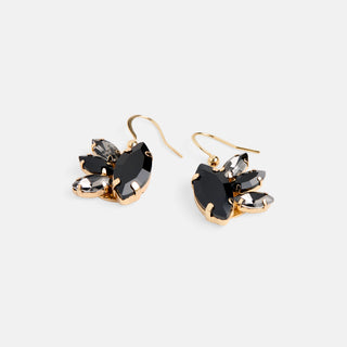Whispers Jewel Burst Dangle Earring - Black