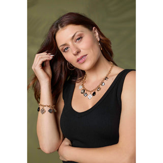 Whispers Crescent Moon Hoop Earrings - Gold