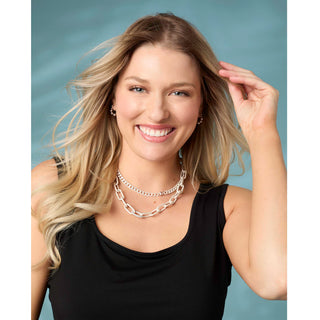 Whispers Bead Bubble Hoop - Silver