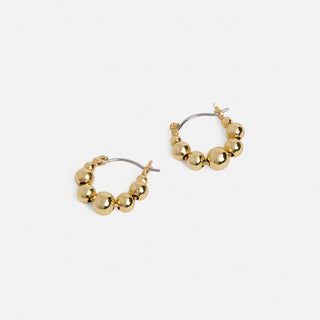 Whispers Bead Bubble Hoop - Gold