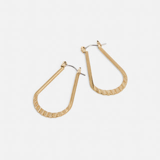 Whispers Crinkle Teardrop Dangle - Gold