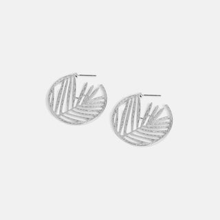 Whispers Palm Leaf Hoop - Silver