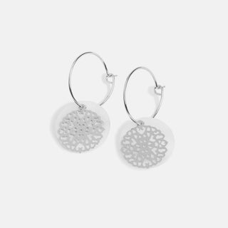 Whispers Filigree Overlay Dangle - Silver